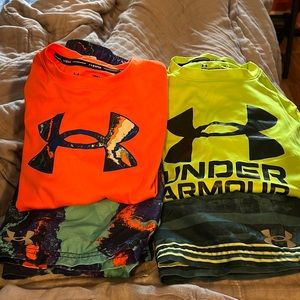 Boys (2) under armour swim set size small.